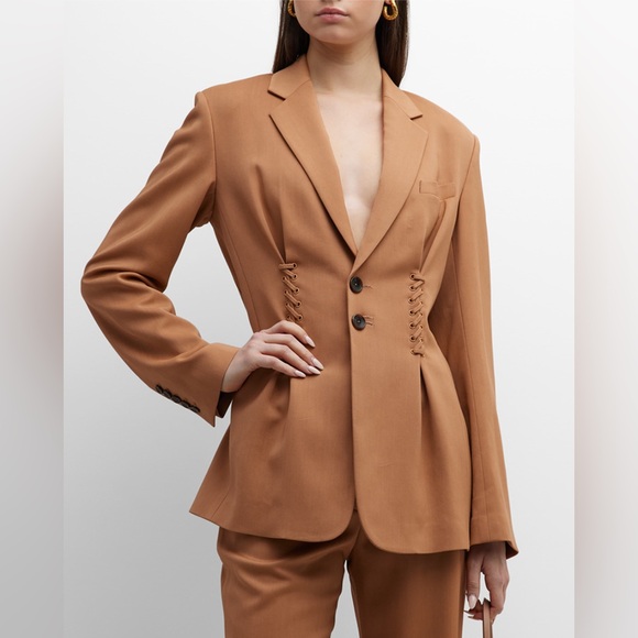 A.L.C. Maverick Lace-Up Jacket Size 0 Terracotta NWT - Picture 1 of 10
